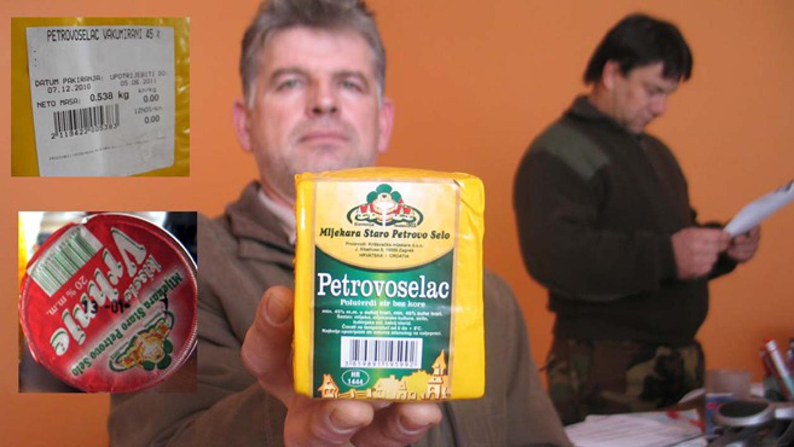 Dragutin Dukić s proizvodima koji nisu proizvedeni u petrovoselskoj mljekarii