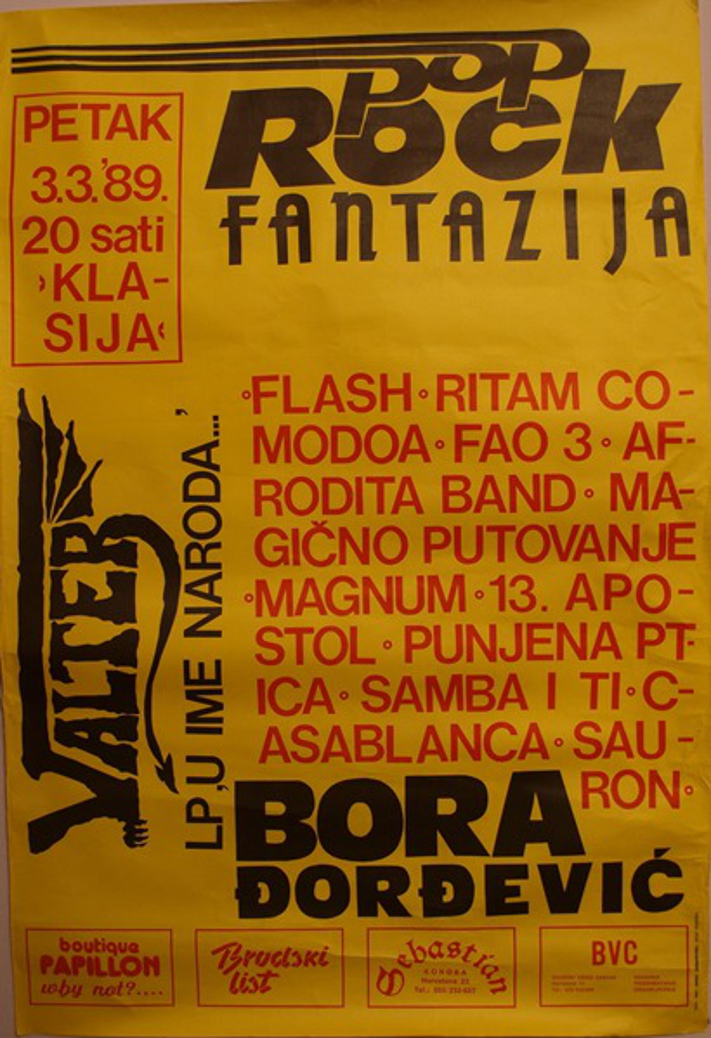 Plakat prve Pop rock fantazije (autor: B. Stipić).