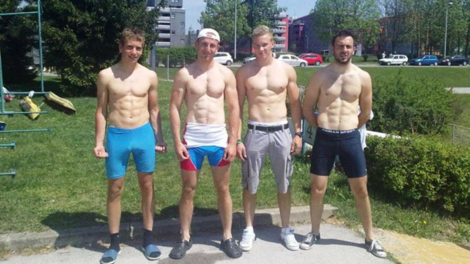 S lijeva: Antun Novaković, Marko Lipovac, Mario Ivić i Tomislav Lazarić u Zagrebu na Jarunu