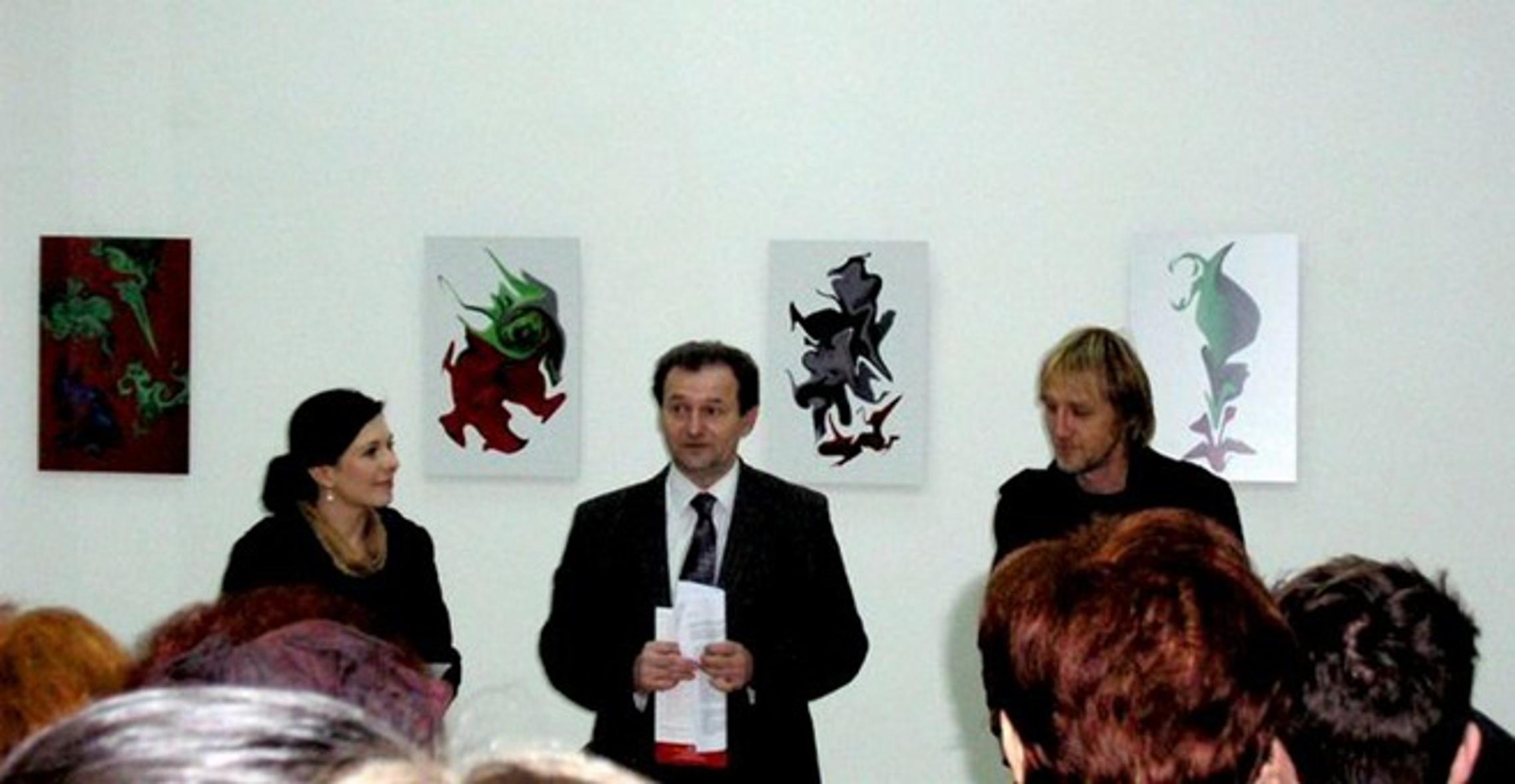 S otvaranja izložbe: Ilijana Vrbat Pejić, Branimir Pešut i Damir Hoyka