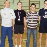 Prva tri mjesta na juniorskom pojedinačnom, Ivan Garić, Filip Jurković i Luka Garić