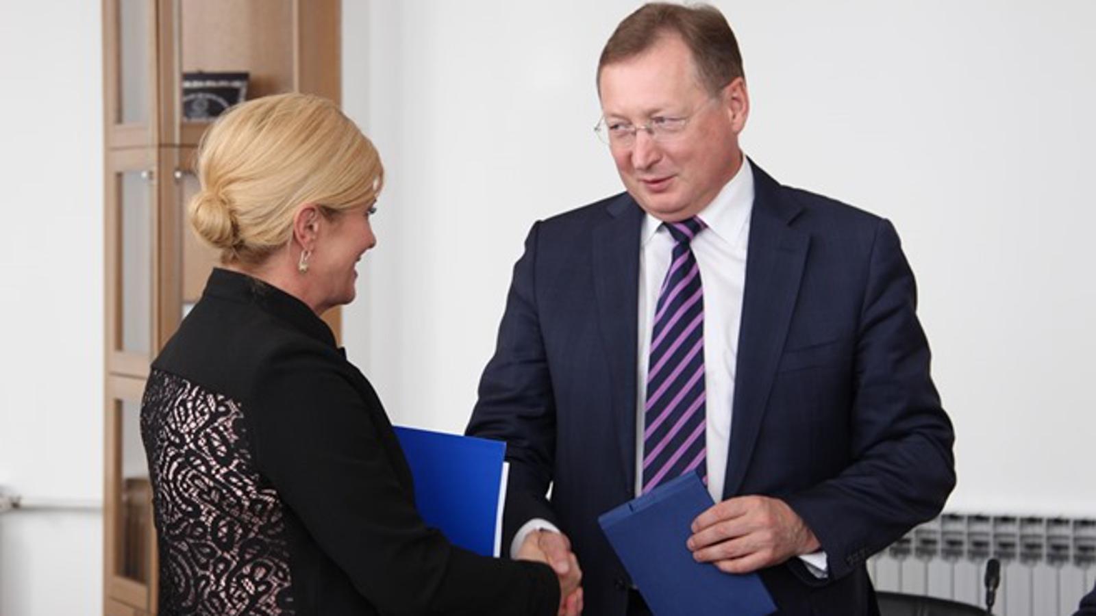Kolinda Grabar Kitarović i Sergej Kudrjašov u Slavonskom Brodu