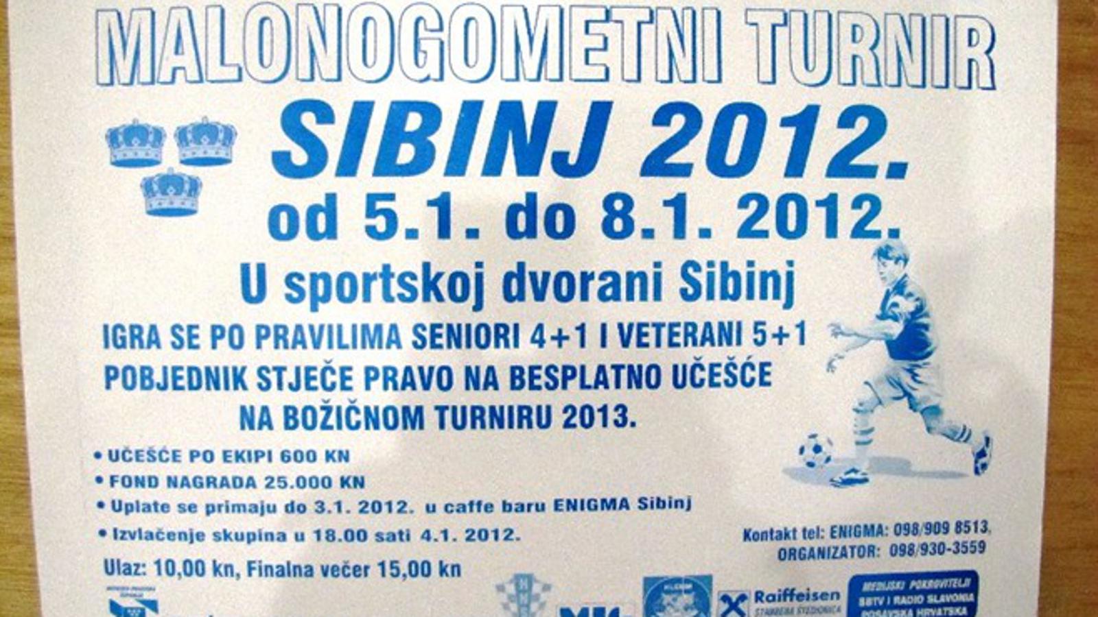 Plakat malonogometnog turnira u Sibinju
