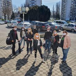 Slavonskobrodski novinari prilikom svakodnevnog izvještavanja o koronavirusu