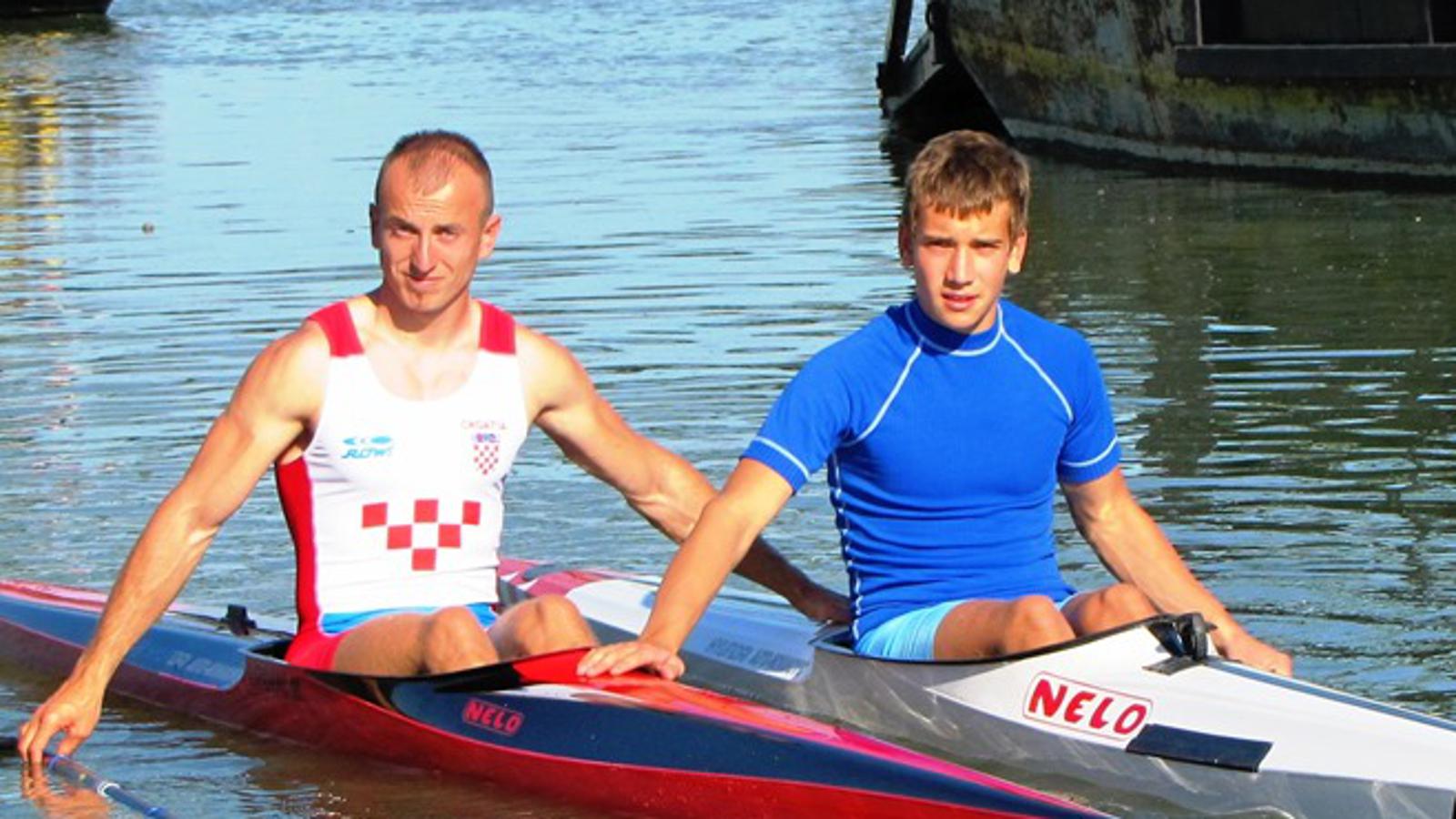 Marko Lipovac (bijela majica) i Antun Novaković-prvaci države u kajakaškom maratonu