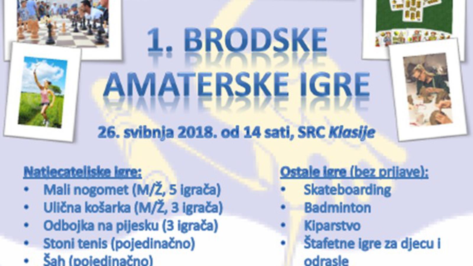 Najavni plakat za prve Brodske amaterske igre