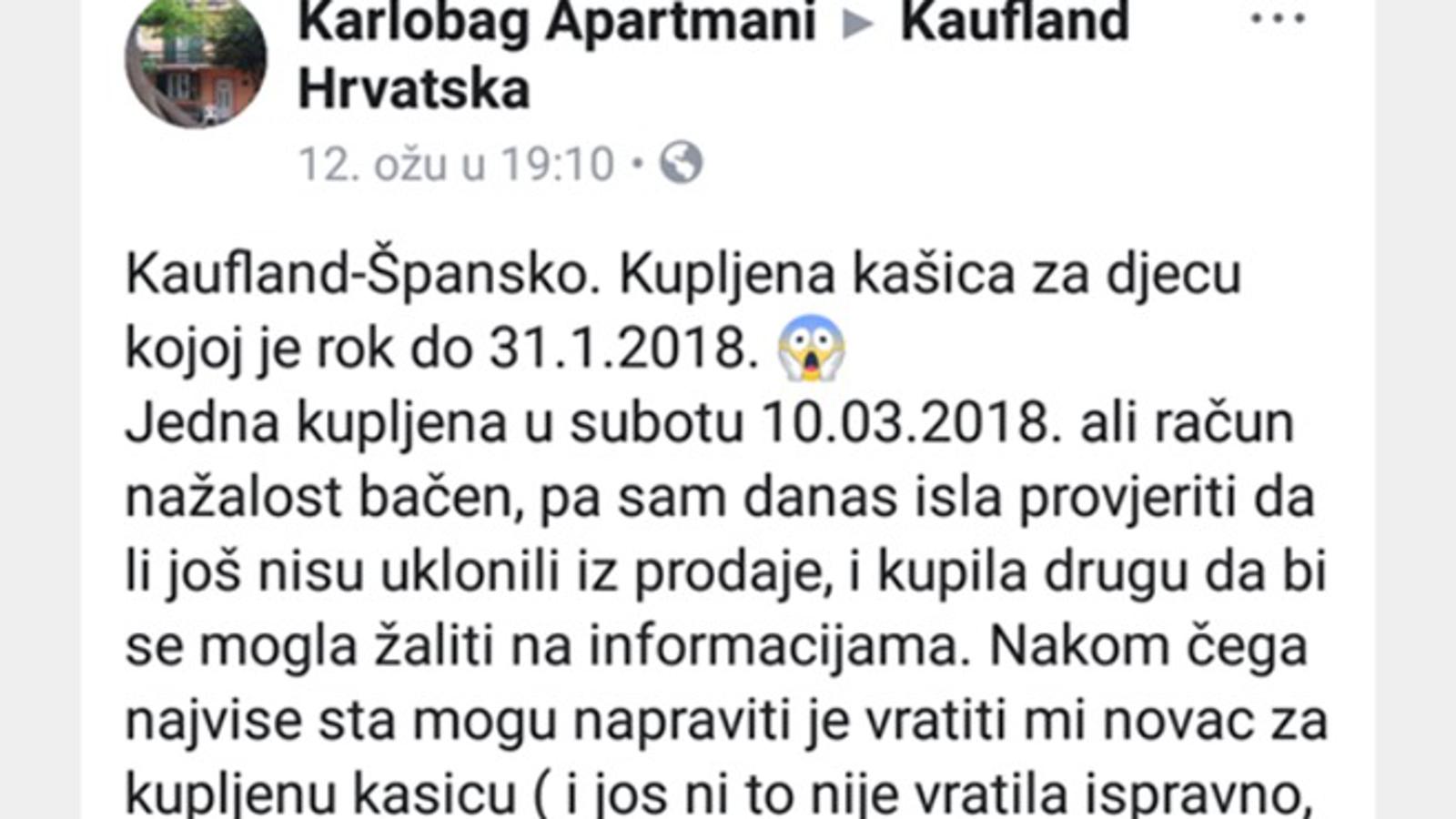 Screenshot Facebook objave ogorčene majke