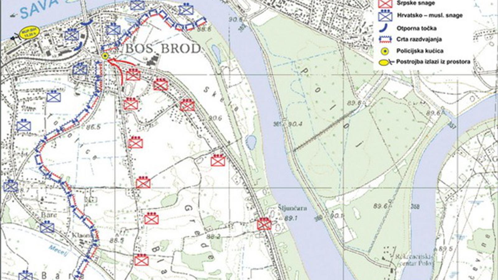 Obostrani raspored snaga 3. ožujka 1992.