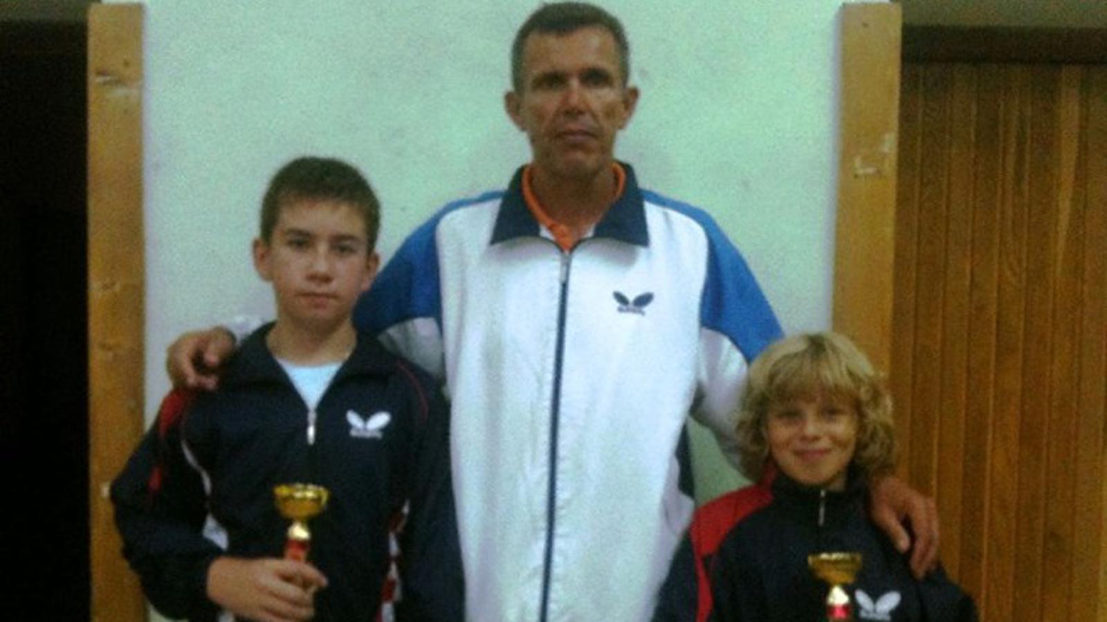 Josip Arbanas i Dario Pudić s trenerom Zdravkom Zvaćkom