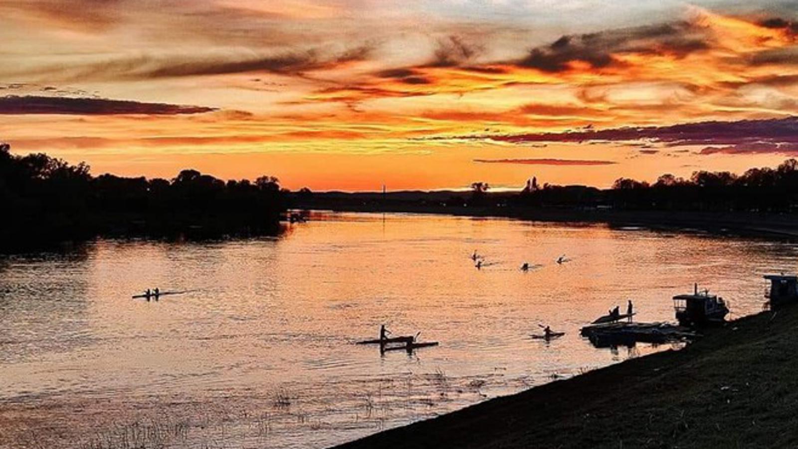 Sava u Slavonskom Brodu i trening brodskih kajakaša