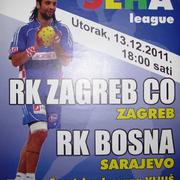 Plakat za utakmicu Zagreb CO - Bosna Sarajevo